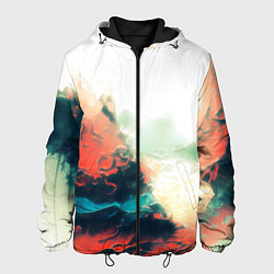 Куртка с капюшоном мужская Абстракция с плавными формами краски, цвет: 3D-черный