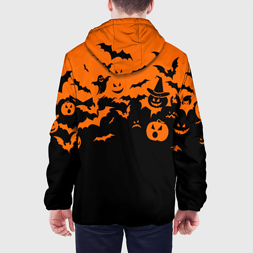 Мужская куртка Хэллоуин тыквы и призраки / 3D-Черный – фото 4