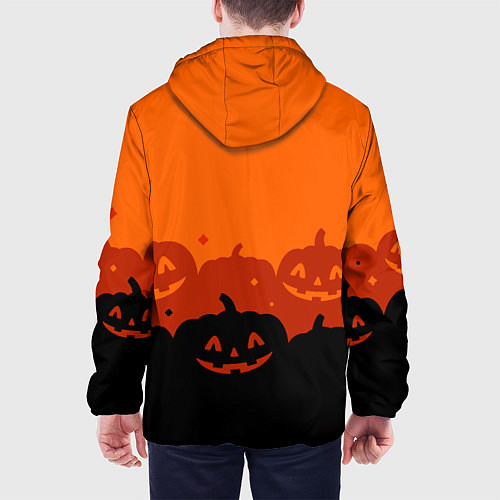 Мужская куртка Хэллоуин счастливые тыквы / 3D-Черный – фото 4