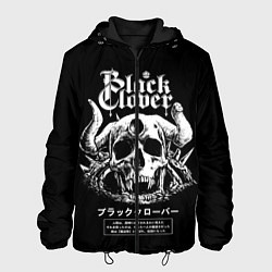 Куртка с капюшоном мужская Черный клевер череп, цвет: 3D-черный