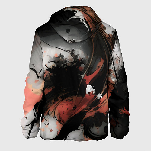Мужская куртка Тёмные краски абстракция красно-чёрный / 3D-Черный – фото 2