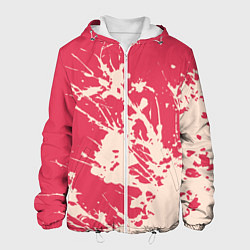 Куртка с капюшоном мужская Бежевый взрыв на розовом, цвет: 3D-белый