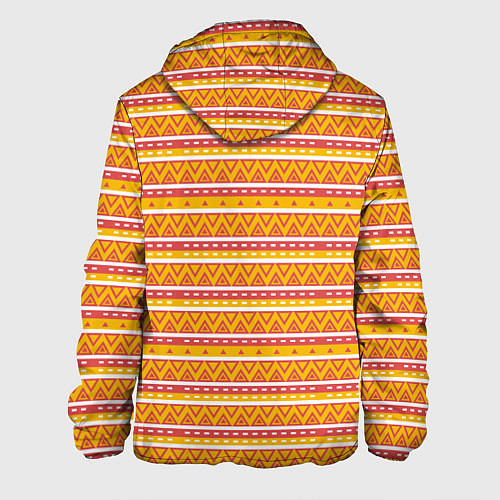 Мужская куртка Этнические треугольники паттерн желтый с розовым / 3D-Белый – фото 2