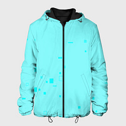 Куртка с капюшоном мужская Color light blue shapes, цвет: 3D-черный