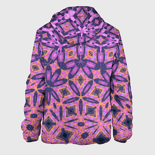 Мужская куртка Фиолетовая геометрическая метаморфоза / 3D-Белый – фото 2