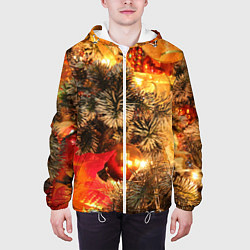 Куртка с капюшоном мужская Атмосфера Рождества, цвет: 3D-белый — фото 2