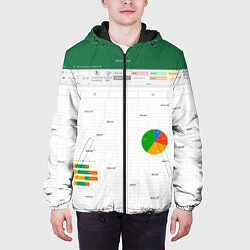 Куртка с капюшоном мужская Таблица с ошибками - текстура, цвет: 3D-черный — фото 2