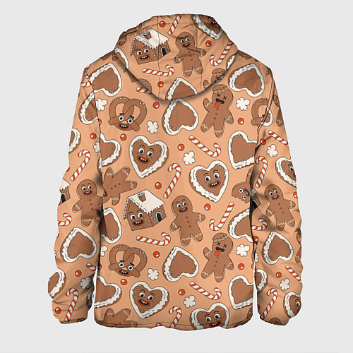 Мужская куртка Паттерн с новогодним печеньем / 3D-Белый – фото 2