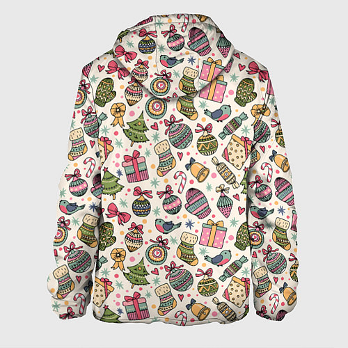 Мужская куртка Новогодний паттерн / 3D-Белый – фото 2
