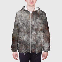 Куртка с капюшоном мужская Абстракция - gray stone, цвет: 3D-белый — фото 2