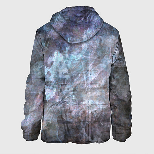 Мужская куртка Абстракция - gray-blue hurricane / 3D-Белый – фото 2