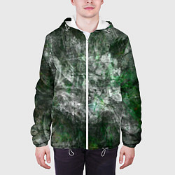 Куртка с капюшоном мужская Абстракция - acid boom, цвет: 3D-белый — фото 2
