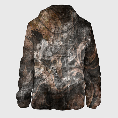 Мужская куртка Абстракция - brown darkness / 3D-Белый – фото 2
