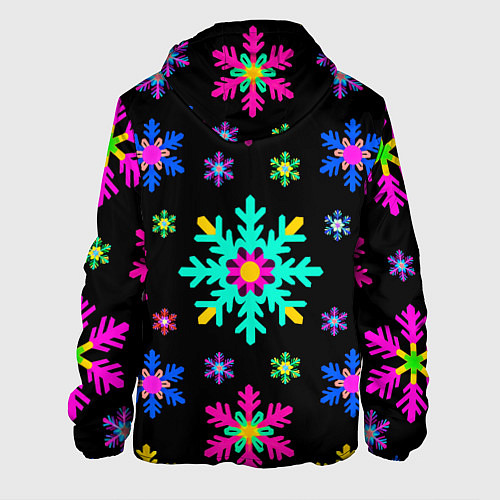 Мужская куртка Снежинки ретро / 3D-Белый – фото 2