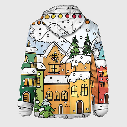 Мужская куртка Новогодний снегопад / 3D-Белый – фото 2