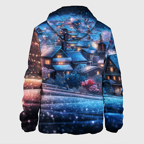 Мужская куртка Новогодний двор в блестках / 3D-Белый – фото 2