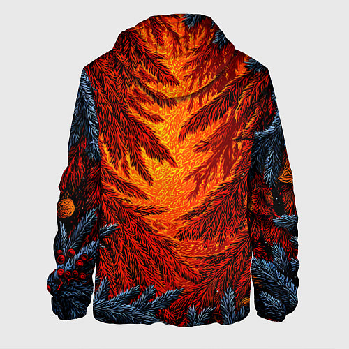 Мужская куртка Новогодние ветки елок / 3D-Белый – фото 2
