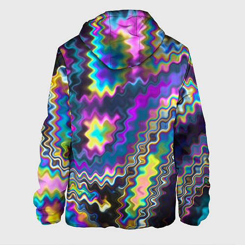 Мужская куртка Абстракция переливы / 3D-Белый – фото 2