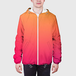 Куртка с капюшоном мужская Color orange pink, цвет: 3D-белый — фото 2
