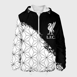 Куртка с капюшоном мужская Liverpool краски текстура геометрия, цвет: 3D-белый