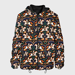 Мужская куртка Новогодние коты всадники на лошади