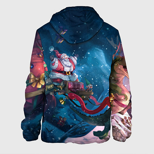 Мужская куртка Санта с динозавром / 3D-Белый – фото 2