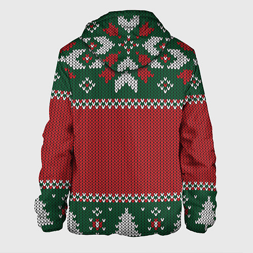 Мужская куртка Новогодний узор вязаный / 3D-Белый – фото 2