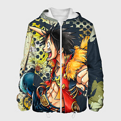 Куртка с капюшоном мужская One Piece, цвет: 3D-белый