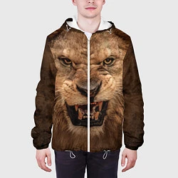 Куртка с капюшоном мужская Взгляд льва, цвет: 3D-белый — фото 2