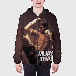 Куртка с капюшоном мужская Муай тай боец, цвет: 3D-черный — фото 2