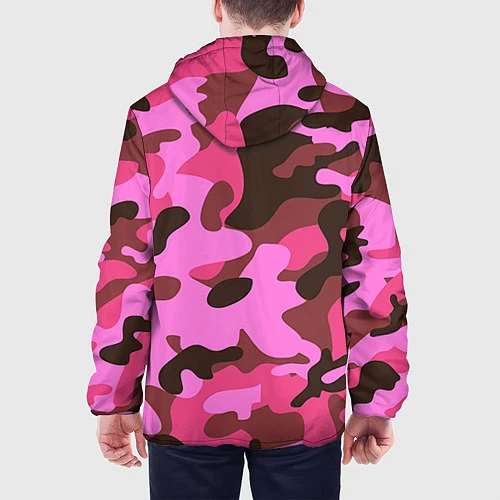 Мужская куртка Камуфляж: розовый/коричневый / 3D-Черный – фото 4