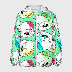 Куртка с капюшоном мужская Drop Dead: Kitty Heads, цвет: 3D-белый