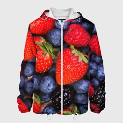 Куртка с капюшоном мужская Berries, цвет: 3D-белый