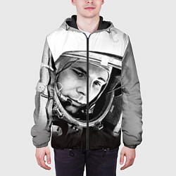 Куртка с капюшоном мужская Юрий Гагарин, цвет: 3D-черный — фото 2