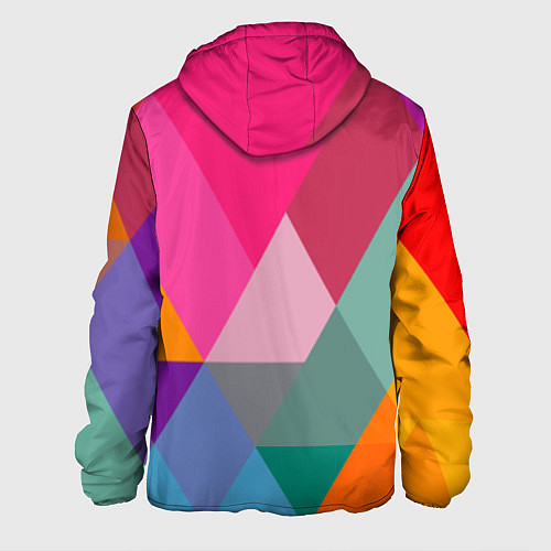 Мужская куртка Разноцветные полигоны / 3D-Белый – фото 2