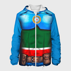 Куртка с капюшоном мужская Капитан Чечня, цвет: 3D-белый
