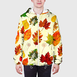 Куртка с капюшоном мужская Осень, цвет: 3D-белый — фото 2