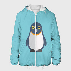 Куртка с капюшоном мужская Пингвин, цвет: 3D-белый