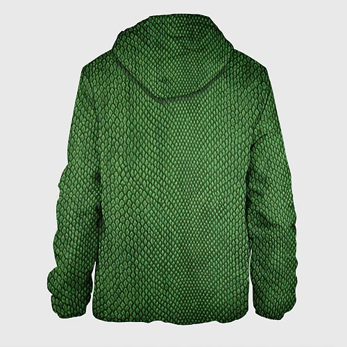 Мужская куртка Змеиная зеленая кожа / 3D-Белый – фото 2