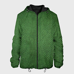 Куртка с капюшоном мужская Змеиная зеленая кожа цвета 3D-черный — фото 1