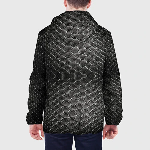 Мужская куртка Черная кожа / 3D-Черный – фото 4