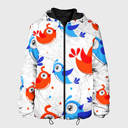 Куртка с капюшоном мужская Птички, цвет: 3D-черный