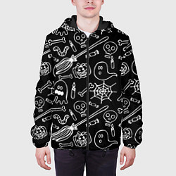 Куртка с капюшоном мужская Призрачный арт, цвет: 3D-черный — фото 2