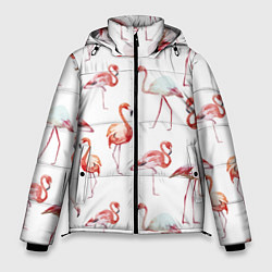 Куртка зимняя мужская Действия фламинго, цвет: 3D-черный