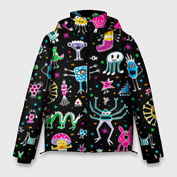 Куртка зимняя мужская Космо вечеринка, цвет: 3D-черный