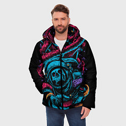 Куртка зимняя мужская Космический осьминог, цвет: 3D-черный — фото 2