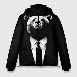 Куртка зимняя мужская Медведь бизнесмен, цвет: 3D-светло-серый