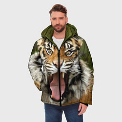 Куртка зимняя мужская Удивленный тигр, цвет: 3D-красный — фото 2