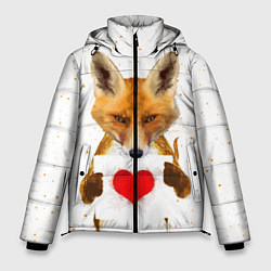 Куртка зимняя мужская Влюбленная лиса, цвет: 3D-светло-серый