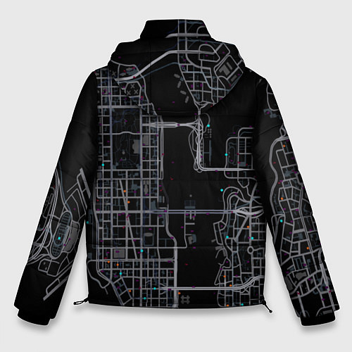 Мужская зимняя куртка GTA V: Map / 3D-Черный – фото 2